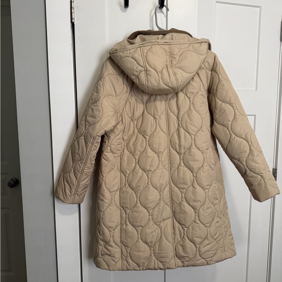Barn style J. Crew Quilted Puffer Coat jacket in Beige with Corduroy Collar - Picture 5 of 9